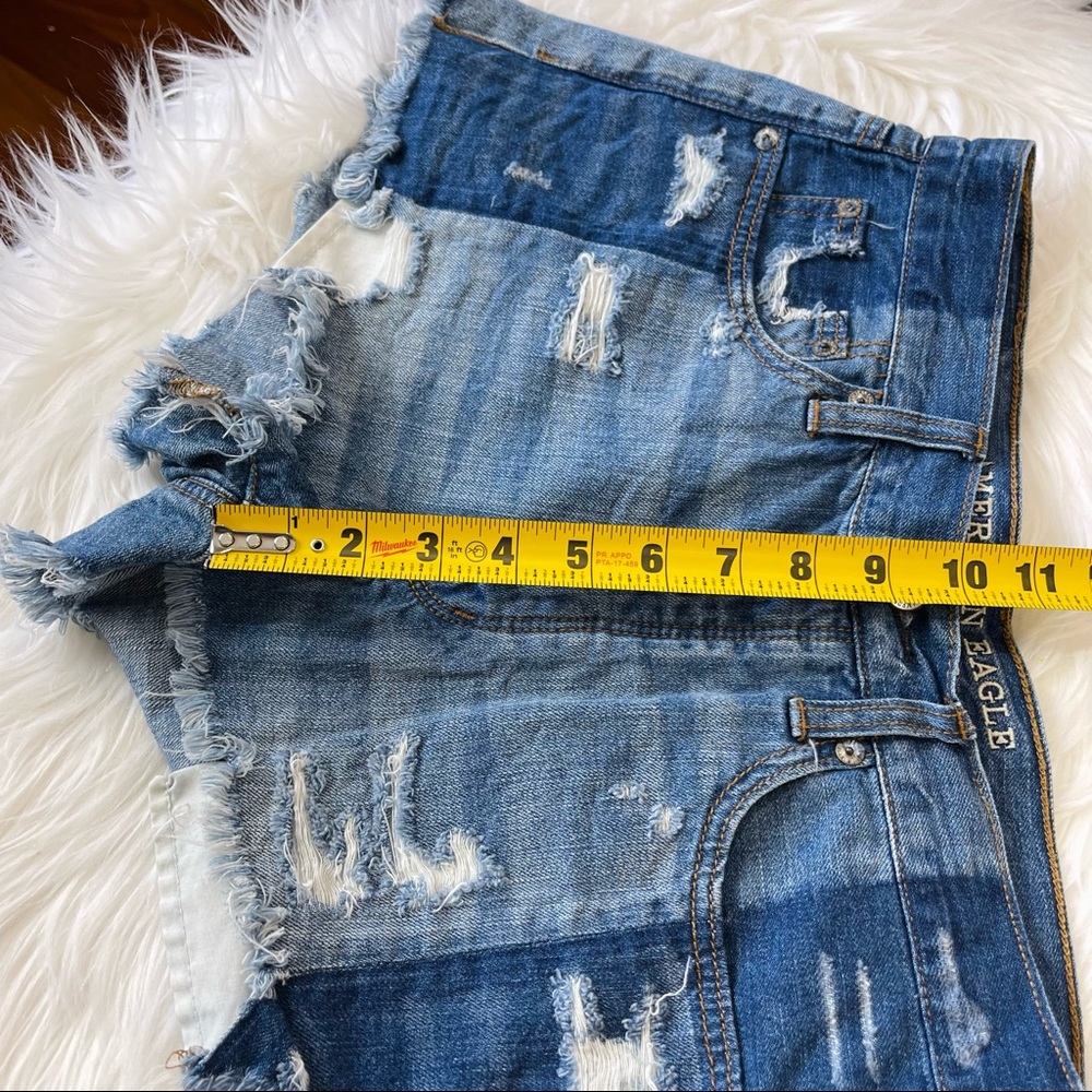 AMERICAN EAGLE OUTFITTERS FESTIVAL shorts VINTAGE HI-RISE blue denim shorts 6 - Picture 6 of 11